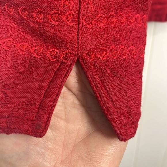 Coldwater Creek Womens Blazer/Jacket 10P Red Mandarin Collar Button Down Lined - Picture 6 of 15